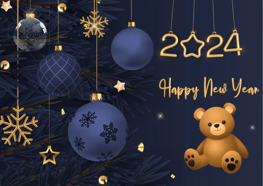 Happy new year love greeting card 2024