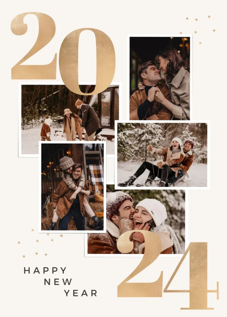 happy new year family greeting card