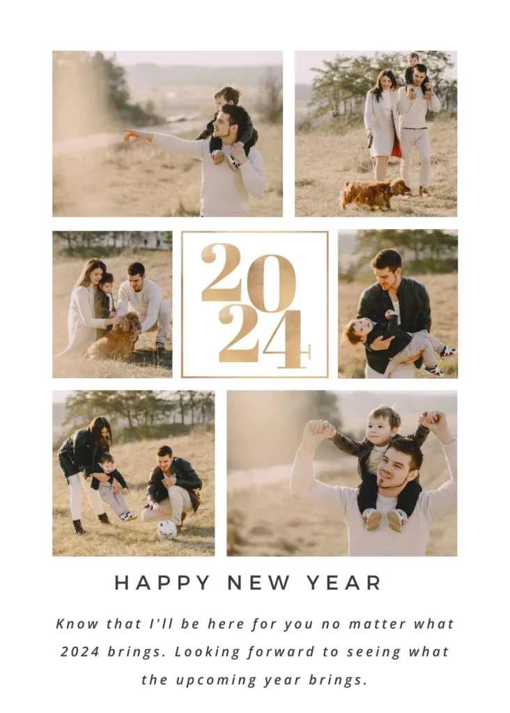 Happy new year family greeting card 2024